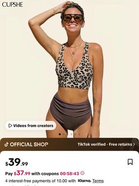 Cupshe high waisted swim suit